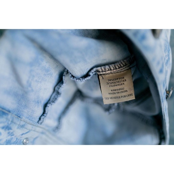 Jou Jou Jean Jacket Women's Stretch Tie Dye Denim Coat Juniors Trucker Jacket M - Picture 8 of 9